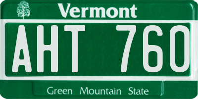 VT license plate AHT760
