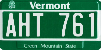 VT license plate AHT761