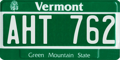 VT license plate AHT762