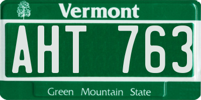 VT license plate AHT763