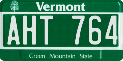 VT license plate AHT764