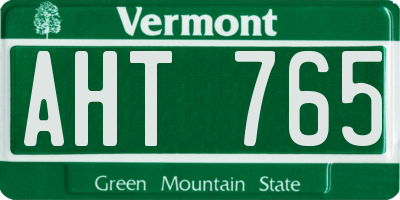 VT license plate AHT765
