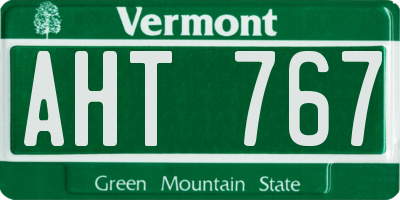 VT license plate AHT767
