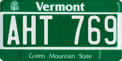 VT license plate AHT769