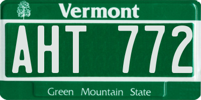 VT license plate AHT772