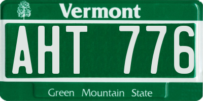 VT license plate AHT776