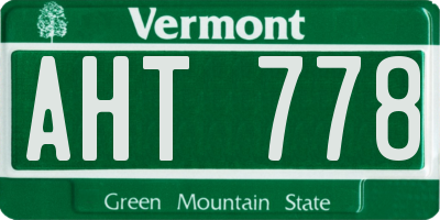 VT license plate AHT778