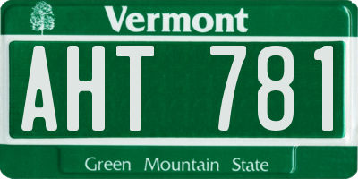 VT license plate AHT781
