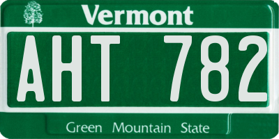 VT license plate AHT782
