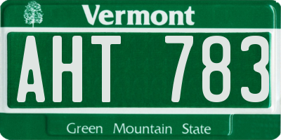 VT license plate AHT783