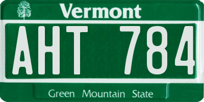 VT license plate AHT784