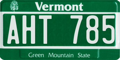 VT license plate AHT785