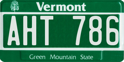 VT license plate AHT786