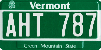 VT license plate AHT787