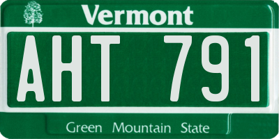 VT license plate AHT791