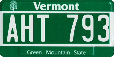 VT license plate AHT793