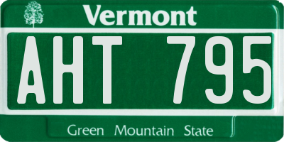 VT license plate AHT795