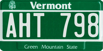VT license plate AHT798