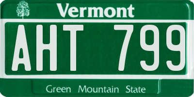 VT license plate AHT799