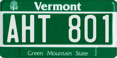 VT license plate AHT801