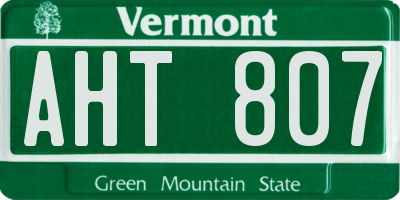 VT license plate AHT807