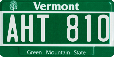 VT license plate AHT810