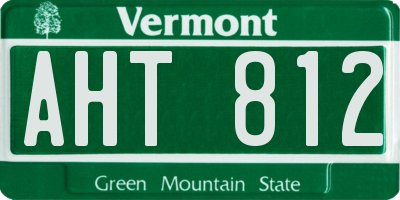 VT license plate AHT812