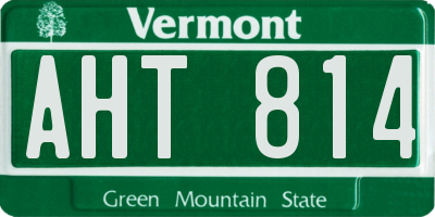 VT license plate AHT814