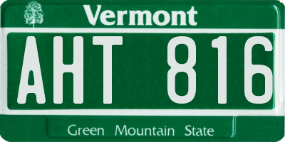VT license plate AHT816