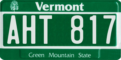 VT license plate AHT817