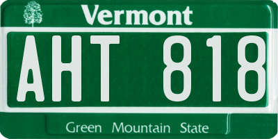VT license plate AHT818
