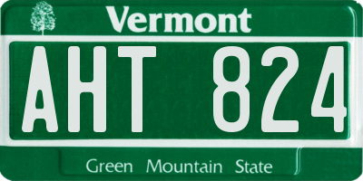 VT license plate AHT824