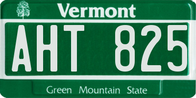 VT license plate AHT825