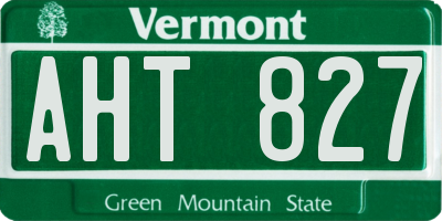 VT license plate AHT827