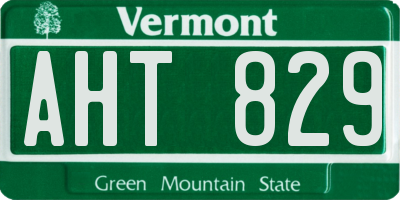 VT license plate AHT829