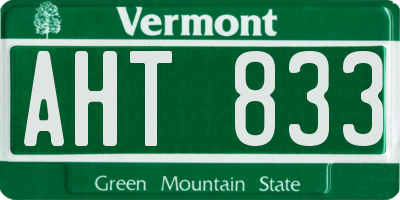 VT license plate AHT833