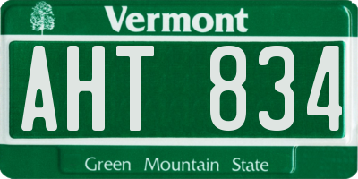 VT license plate AHT834