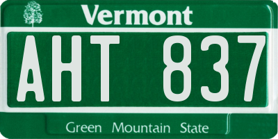 VT license plate AHT837