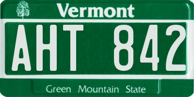 VT license plate AHT842