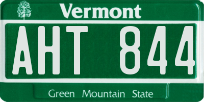 VT license plate AHT844
