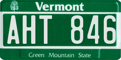 VT license plate AHT846