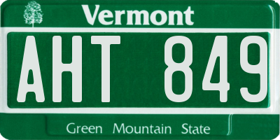 VT license plate AHT849