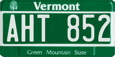 VT license plate AHT852