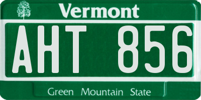 VT license plate AHT856