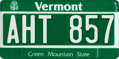 VT license plate AHT857