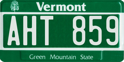 VT license plate AHT859