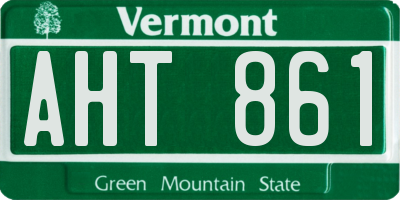 VT license plate AHT861