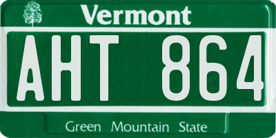 VT license plate AHT864