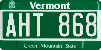 VT license plate AHT868