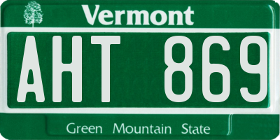 VT license plate AHT869